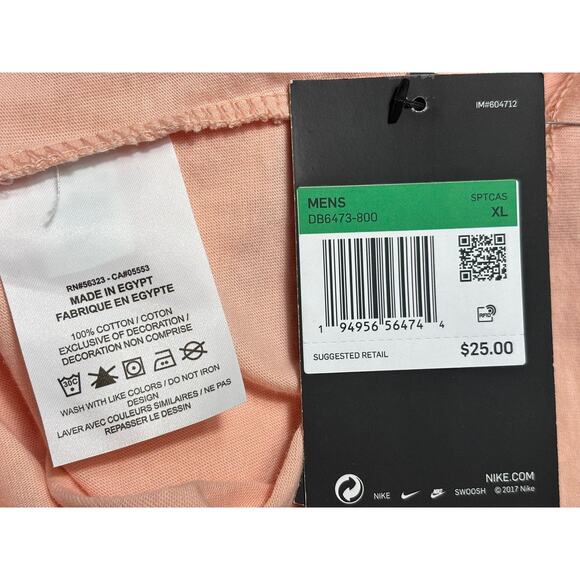 Nike Shirt Mens XL Pink Just Do It The Nike Tee Standard Fit Graphic T-Shirt - Picture 5 of 8